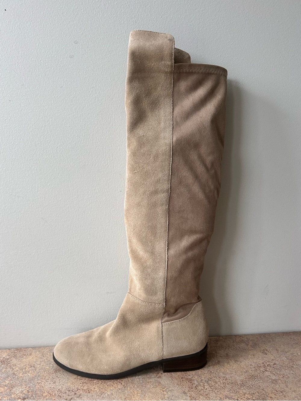 Lucky Brand Like New Beige Tall Suede Pull On Boots size 7.5